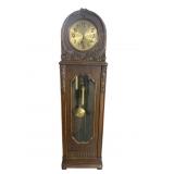 OAK HEAVY CARVED GERMAN ONION HEAD CLOCK