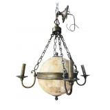 MARBLEIZED BRASS HANGING CHANDELIER