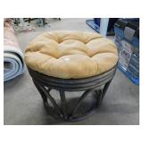 RATTAN FOOT STOOL -  DIAM 19" X 14"H