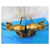 ELEPHANT HEAD BOOKENDS  BRASS