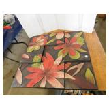 METAL WALL HANGING ART FLORAL   24 X 24