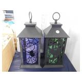 2 BATTERY OPERATED CANDLE LANTERNS (PLASTIC)