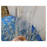 LOT CORNFLOWER GLASSES,  STEMWARE