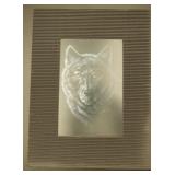 Wolf print by James Fallier Frontal Wolf face in