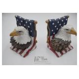 Patriotic Eagle USA Flag Bookends vintage Avery