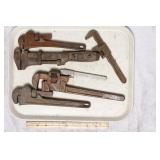 6x Vintage Pipe wrenches