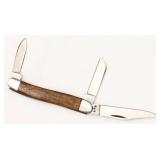 Rigid 53 Brown Wood Side Knife Three Blade