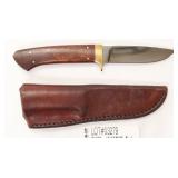 By George D2 knife with Leather Sheath