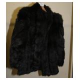 Faux black imitation mink coat