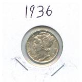 1936 Mercury Silver Dime