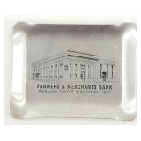 Farmers & Merchants Bank Aluminum Ashtray