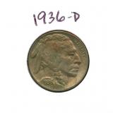 1936-D Buffalo Nickel