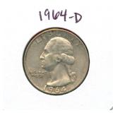 1964-D Washington Silver Quarter