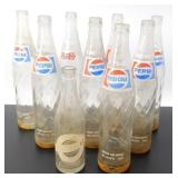 ** 9 Vintage Pop Bottles - Mostly Pepsi