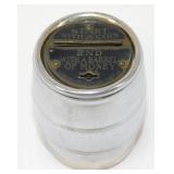 Vintage The American Bank Coin Barrel Bank -