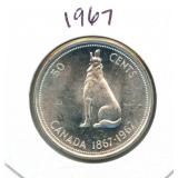 1867-1967 Canadian Silver Half Dollar