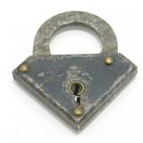 Rare Vintage Triangle Padlock - No Key