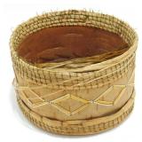 Vintage Native American Birch Bark & Quill Basket