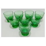 ** Vintage 1968 Morgantown Glass ï¿½Crinkle Greenï¿½