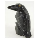 Zuni Jet Black Raven Statue