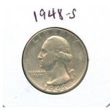 1948-S Washington Silver Quarter