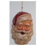 * Large Vintage Paper Mache Hanging Santa Head