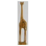 Hand-Carved 17" Tall Wooden Giraffe Figure