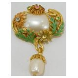 Joan Rivers Simulated Pearl Victorian Garland Pin