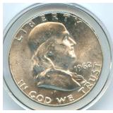 1962 90% Silver Franklin Half Dollar in Capsule