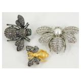 3 Joan Rivers Bee Pins including Forever in Our