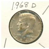 Kennedy Half Dollar 1968-D