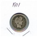 1911 Barber Silver Dime