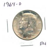 1964-D BU Kennedy Silver Half Dollar