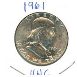 1961 90% Silver Franklin Half Dollar