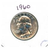 1960 Washington UNC Silver Quarter