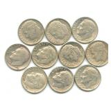 (10) Roosevelt Silver Dimes