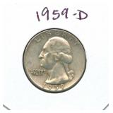 1959-D Washington Silver Quarter