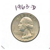 1963-D Washington Silver Quarter