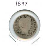 1897 Barber Silver Quarter