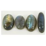 Set of 4 Labradorite Cabochons with Nice Color