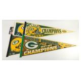 * 4 Vintage Green Bay Packers Pennants