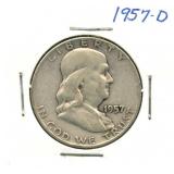 1957-D Franklin Silver Half Dollar