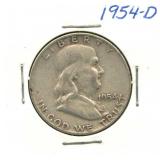 1954-D Franklin Silver Half Dollar