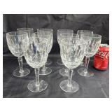 10 pcs Waterford crystal stemware.    7" H.