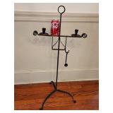 Wrought iron double candlestick holder with