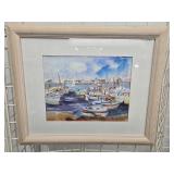 Diane Hark Cannes Harbor Watercolor painting.