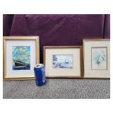 3 small prints.   John Schneider signed print of