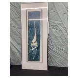 Signed MAS framed acrylic nautical arr.  Frame