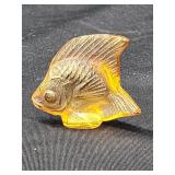 Lalique amber crystal fish. Artist signed