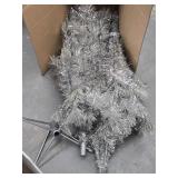 Silver tinsel Christmas Tree in box look at